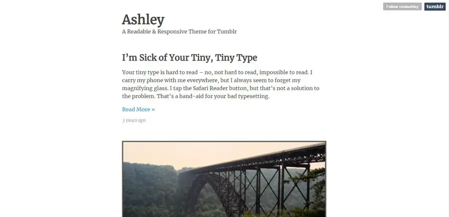 Ashley - Free Tumbr Theme