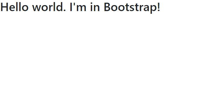 Hello world in Bootstrap 4