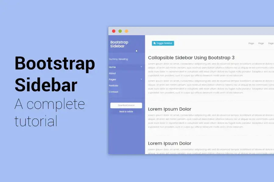 Bootstrap sidebar tutorial